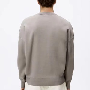 Pull-over surdimensionné 100% coton personnalisé pour hommes, sweat-shirt à col rond brodé en éponge française, épaules tombantes, style décontracté - Product Image 2