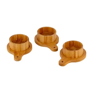 High Quality Round Acacia Wooden <b>Soup</b> & Food <b>Bowl</b> Handcrafted with Customized Size Serving Tray Nuts Included - Product Image 5