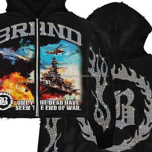 Prix de gros logo personnalisable haute qualité hommes surdimensionnés 100% coton hommes sweats à capuche à la mode élégant basiques à capuche - Product Image 6