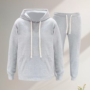 Big and Tall Tracksuit for Men 2 Pieces,Fleece <b>Hooded</b> Outfit,Casual Sweatsuit Set Jogger Suit Outdoor Sportswear Black L - Product Image 5