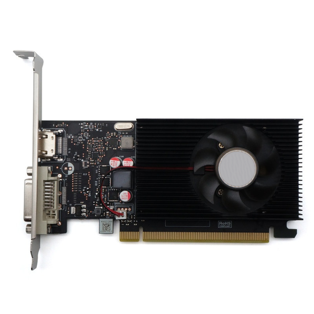 New Low Profile Desktop Fan Graphics Card 2GB GDDR5 PCIe Mini ITX HTPC Office Computer GT 1030