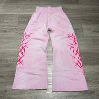 Pantalon décontracté pour homme en mélange de coton mi-lourd, teint en pièce, respirant, coupe large régulière, avec cordon de serrage, 440g, personnalisable avec logo imprimé