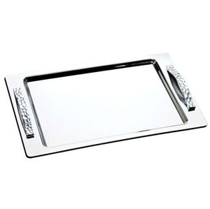 Bandeja de Servir Rectangular de Acero Inoxidable de Último Diseño, Acabado Plateado, Bandeja de Servir Alimentos de Metal para Uso en el Hogar y Banquetes - Product Image 2