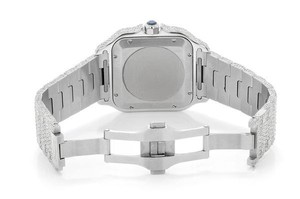 Lujo VVS Moissanite Diamond Red Roman Dial Acero inoxidable Mecánico Automático Iced Out Reloj Hip Hop Moda al precio más bajo - Product Image 4