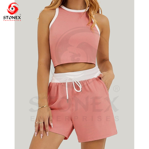 Conjunto Deportivo de Dos Piezas para Mujer, Diseño Personalizado, Pantalones Cortos con Logotipo, Ropa Casual al Por Mayor, Precio Personalizado, para Adolescentes - Product Image 6