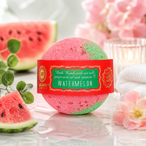 Bombe de bain rafraîchissante au melon d'eau 180g, fait main, sel marin premium, marque privée, OEM, ODM, vente en gros - Product Image 1