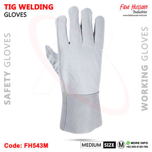 Wholesale Customized 2025 Tig Welding Leather Gloves Goat Cow Split Leather Long & Heat Resistant Safety Gloves - Product Image 3