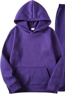 Nouveaux ensembles de survêtements d'hiver pour hommes, à capuche, unis, chauds, 100% coton, de haute qualité, OEM, vente en gros, vêtements de sport et de course - Product Image 2