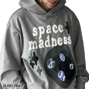 Sweat-shirt à capuche unisexe en coton de haute qualité pour hommes, surdimensionné, lourd, personnalisable en gros, impression 3D en relief, logo pour hommes - Product Image 1