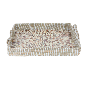 ถาดเสิร์ฟพร้อมหญ้าทะเลธรรมชาติแบบฝังประดับโต๊ะกาแฟถาดวางบนเคาน์เตอร์จากเวียดนาม - Product Image 3