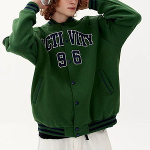 Premium Venta caliente manga de cuero Chenille parches en relieve botón Arriba hombres Varsity chaqueta - Product Image 6