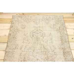 Tapis vintage 3,6 x 6,7 pieds, tapis turc oriental gris en laine - Product Image 3