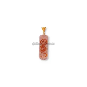 2024 Trending Products Rose Quartz Orgone Pingente Reiki Colar EMF Proteção Energia Gerador Orgonite Pingente Arte Índia