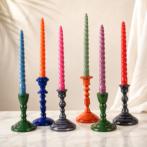 Porte-bougie en céramique géométrique empilable fait main, écologique, finition laquée, design moderne pour la décoration de cheminée de la Saint-Valentin - Product Image 2