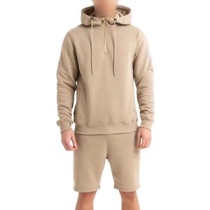 ชุดเซ็ตเสื้อฮู้ดแขนสั้นและกางเกงขาสั้นผู้ชาย พิมพ์โลโก้ได้ คุณภาพสูง ผ้าฝ้ายฟลีซ 100% ชุดวอร์มสำหรับผู้ชาย - Product Image 1