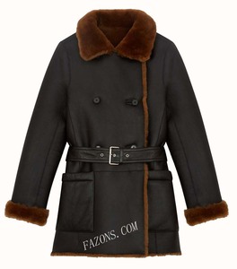 เสื้อโค้ทหนังแท้สำหรับฤดูหนาวขนแกะสำหรับผู้หญิงแจ็กเก็ตยาวแบบลำลองเสื้อโค้ทขนสัตว์หนังแฟชั่นสำหรับผู้หญิงแจ็คเก็ตยาว - Product Image 4