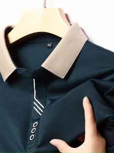 Nouveau Polo Homme en Polyester de Haute Qualité, Manches Longues, Respirant, Jersey Uni, Personnalisable, Quatre Saisons - Product Image 3