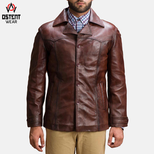 Veste en cuir véritable coupe ajustée et élégante pour hommes, design moderne avec col montant, vente en gros pour la mode de tous les jours, toutes les saisons - Product Image 6