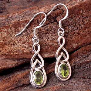 Pendientes colgantes finos de Plata de Ley 925 hechos a mano, labradorita, Peridoto, piedras preciosas, joyería para mujer - Product Image 4