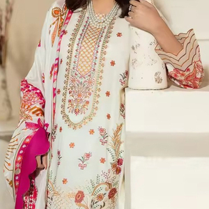 Vestido formal de último diseño para mujer hecho con tela suave transpirable mangas elegantes patrón moderno para una apariencia elegante - Product Image 2