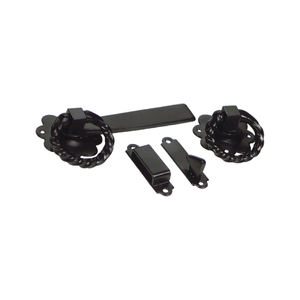 Prix de gros loquet de porte à anneau torsadé autobloquant loquet de porte à anneau torsadé époxy en acier noir Top Deal accessoires de fenêtre de porte - Product Image 4