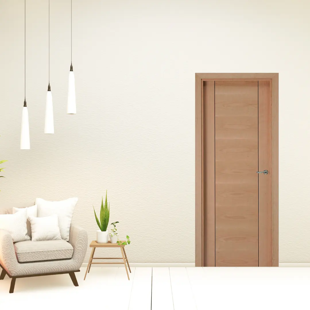 家庭用および商業用の装飾インレイ付きスペイン木材内部ドア蒸しブナ
