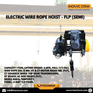 Polipasto eléctrico de cable de 1 a 15 toneladas con elevación de 6 m |   Caja de Cambios INOVIC |   Motor de 2 kW |   Cuerda USHA MARTIN |   2 Años de Garantía |   Metal - Product Image 2