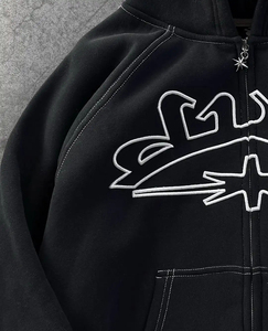 TRADE IN MFG Custom Fashion Men High Quality Men's Hoodies Streetwear <b>Hip</b> Hop Casual Vintage Acid Wash Embroidery Hoodies Men - Product Image 3
