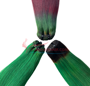 ผมต่อแบบเวฟท์ เกรดเวอร์จิ้น เรมี่ คุณภาพสูง ยี่ห้อ Thanh Cuticle Aligned สีเขียว สำหรับผมตรงแบบ Bone Straight วัตถุดิบจากเวียดนาม - Product Image 5