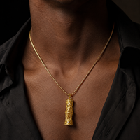 Collier en or K avec zircone cubique, chaîne ethnique en corde et pendentif bambou, bijoux de mariée pour boutique de cadeaux, vente en gros, personnalisable