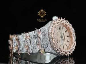 Reloj Mecánico de Lujo para Hombre de 41 mm con Incrustaciones de Oro y Moissanita, Resistente al Agua, Automático, con Fecha y Diseño de Espinas de Diamantes - Estilo Hip Hop - Product Image 2