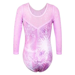 ชุดเต้นเล่นยิมนาสติกผ้าไนลอนใส่ได้ทั้งชายและหญิงชุดนักเต้นที่ดูบอบบางเป็นประกายชุดซ้อมเพชรตาข่ายพิมพ์ลาย3D งานตามสั่งชุดฝึกเต้น - Product Image 6