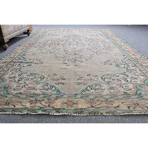 Tapis en laine vert Beige classique 5.9X9.4 pieds Vintage turc plat tissage Patchwork motif pour salon décor couloir utiliser Latex - Product Image 5