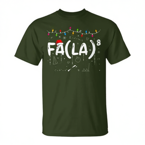 T-shirt da donna Fa La8 Christmas Santa Fa La Math Teacher, idea regalo promozionale per Natale - Product Image 2