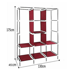 Armoire de rangement pour vêtements Myrva Armable en tissu non tissé, 5 niveaux, sur pied, avec structure en acier rectangulaire moderne - Product Image 4