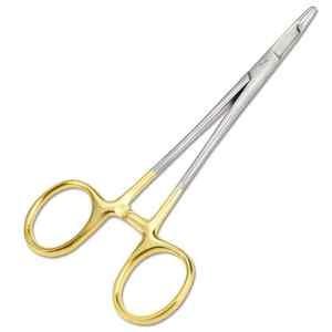 Porte-aiguille médical dentaire 15 cm dentelé demi-or pour chirurgie dentaire et suture - Product Image 4