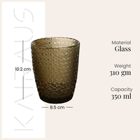 Ensemble de 4 verres à boisson en verre motif étoile moderne de luxe Gleam, vert olive et marron clair, compatibles lave-vaisselle, pour les fêtes