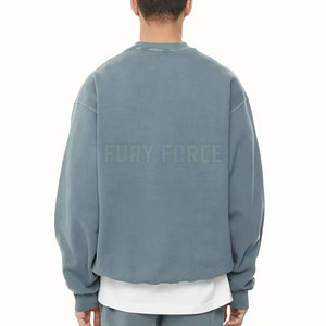 Sweat-shirt d'hiver pour homme à col rond, couleur unie, effet délavé, sur mesure, haute qualité, prix de gros - Product Image 5