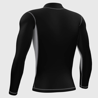 T-shirt de course à manches longues pour homme, vêtement de sport d'hiver, compression, protection contre les éruptions cutanées, thermique, rugby, couche de base chaude, MMA, combat, quatre directions