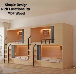Lit superposé en acier et bois pour <span class=keywords><strong>auberge</strong></span> de jeunesse, dortoir étudiant, école, hôtel et appartement spatial - Product Image 3