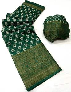 Festival Wear Dernière arrivée Matka Silk Copper Zari & Jacquard Border Work Saree Blouse Fabricant de Surat India - Product Image 6