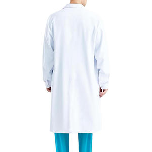Bata de Laboratorio Blanca Ajustada Unisex de Poliéster/Algodón, Uniforme Quirúrgico para Enfermeras, Uso Hospitalario, Aspecto Limpio, Tela de Calidad - Product Image 4