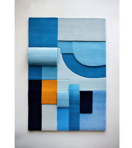 Alfombra de lana abstracta con mechones a mano de pila alta Diseño moderno suave para oficina en casa o habitaciones de niños Tamaños 4*6 - Product Image 1