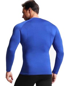Chemises de gymnastique de haute qualité 2025 T-shirts de Compression de fibres pour hommes adultes motif solide chemise à col rond vêtements en gros - Product Image 5