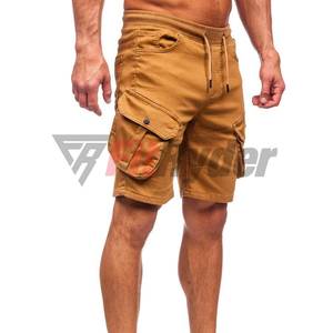 Pantalones cortos de chándal sólidos informales de calle alta para hombre, pantalones cortos Cargo de tela de punto transpirable de secado rápido de alta calidad con cierre de cordón OEM - Product Image 4