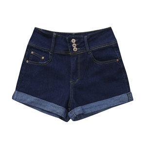 Pantalones cortos de mezclilla de algodón puro personalizados OEM/ODM para mujer, pantalones vaqueros cortados de tiro medio, estilo recto, ropa de calle informal de verano, cintura lavada con logotipo - Product Image 4