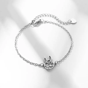 Pulsera de zorro hueco de acero inoxidable para mujer, estilo Rock, superficie lisa, joyería personalizada para regalo y aniversario, venta al por mayor - Product Image 4