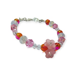 BRB-012 Custom Logo <b>Crystal</b> <b>Beads</b> Bracelet Set Gold Plated Adjustable Crown Cute Style Flower-shaped Jewelry Accessories Gifts - Product Image 3