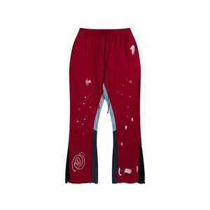 Venta al por mayor en blanco hombres pantalones de chándal de algodón polar pierna recta Jogger pantalones de chándal Vintage Distress ácido lavado acampanado pantalones de chándal para hombres - Product Image 5
