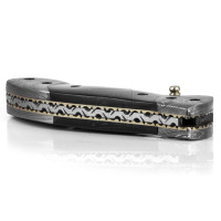 Couteau pliant artisanal en acier Damas DD-FK-680, multi-outils de poche, avec contremarquises en corne de buffle et acier Damas, pour la survie en extérieur et la chasse